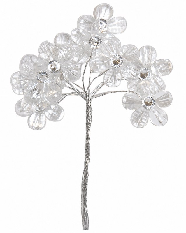 Picture of Flower bundle diamante pick clear medium